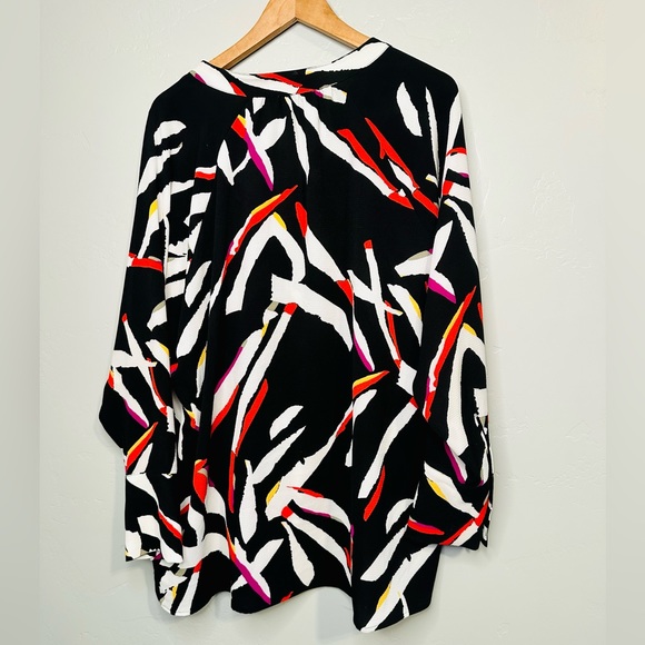 NEW Marks & Spencer Jacquard Blouse Double Breasted Black Print SZ 16/XL - Picture 4 of 16